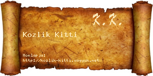 Kozlik Kitti névjegykártya